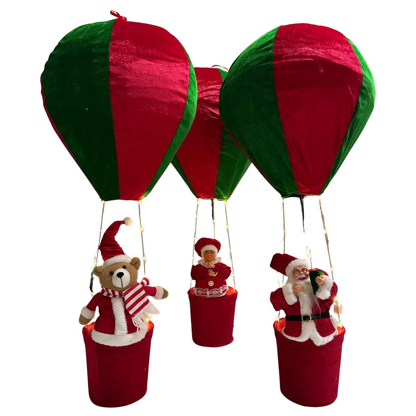  pupazzo natalizio con mongolfiera e luci led 90 cm - foto 1