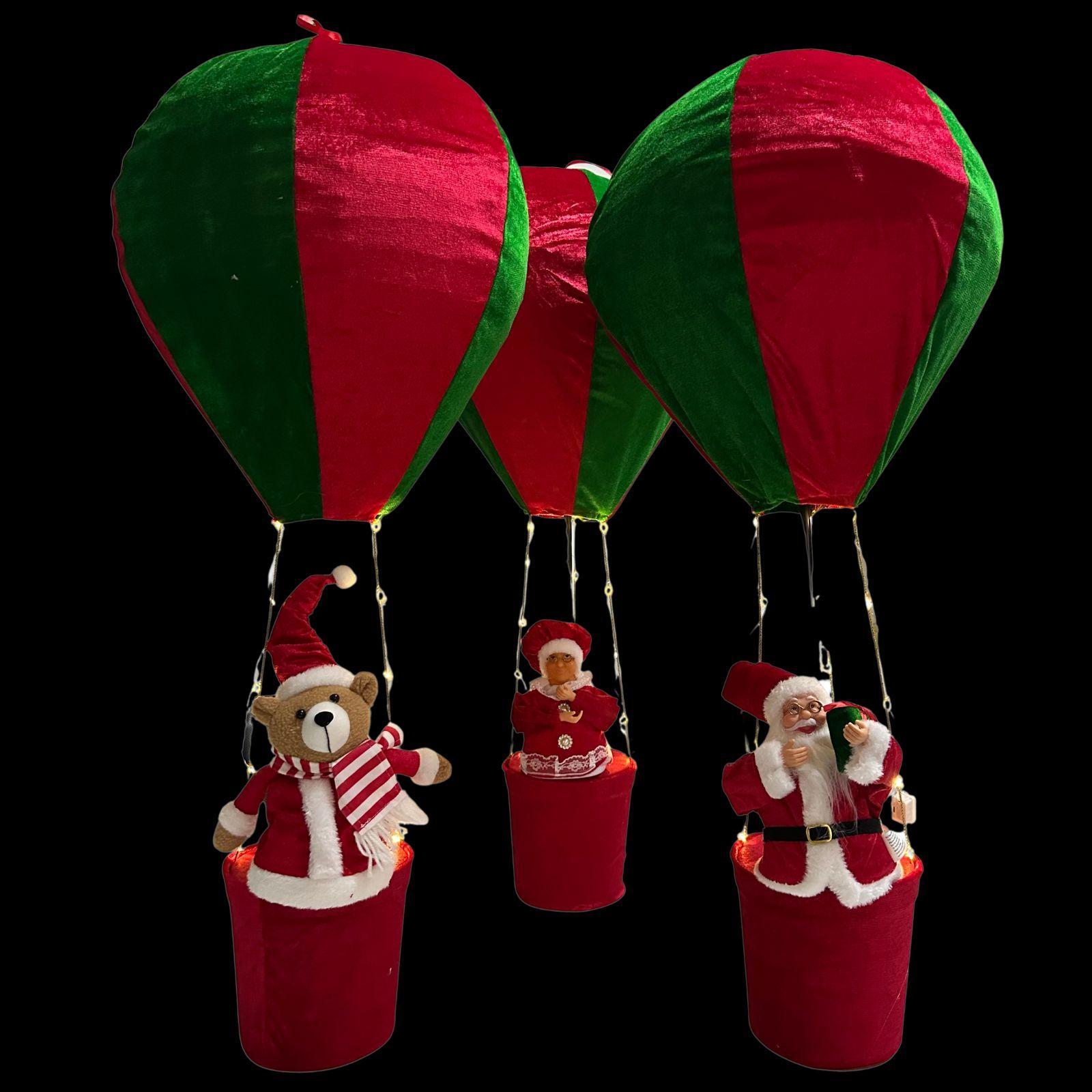  pupazzo natalizio con mongolfiera e luci led 90 cm - foto 2