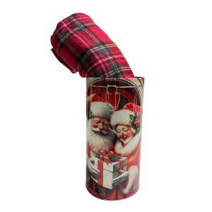 Plaid natalizio in flanella con contenitore