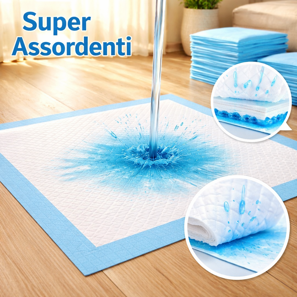  traversine igieniche adesive assorbenti 60x90 cm – 30 pezzi per animali - foto 4