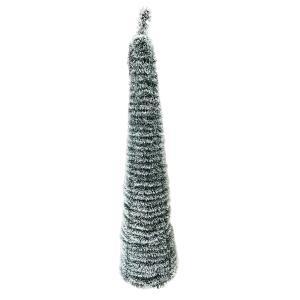 Albero di natale pronto in 30 secondi argento con luci led incluse 150 cm