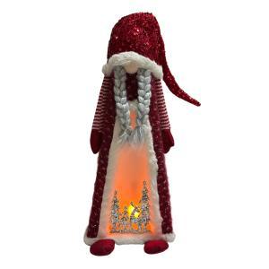 Pupazzo bambola di natale triangolare con luci led 50 cm