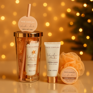 Kit doccia schiuma 50 ml , body lotion 50 ml , spugna ,...