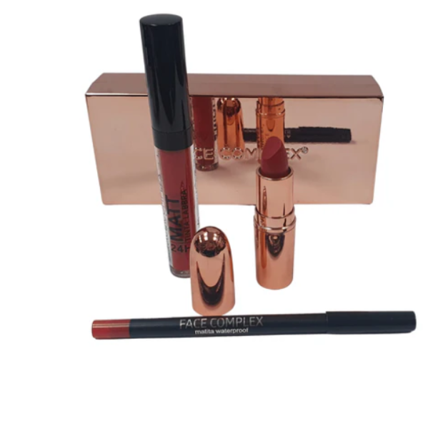 face complex 24h matt lip kit - matita labbra, tinta labbra + rossetto 03 - foto 1