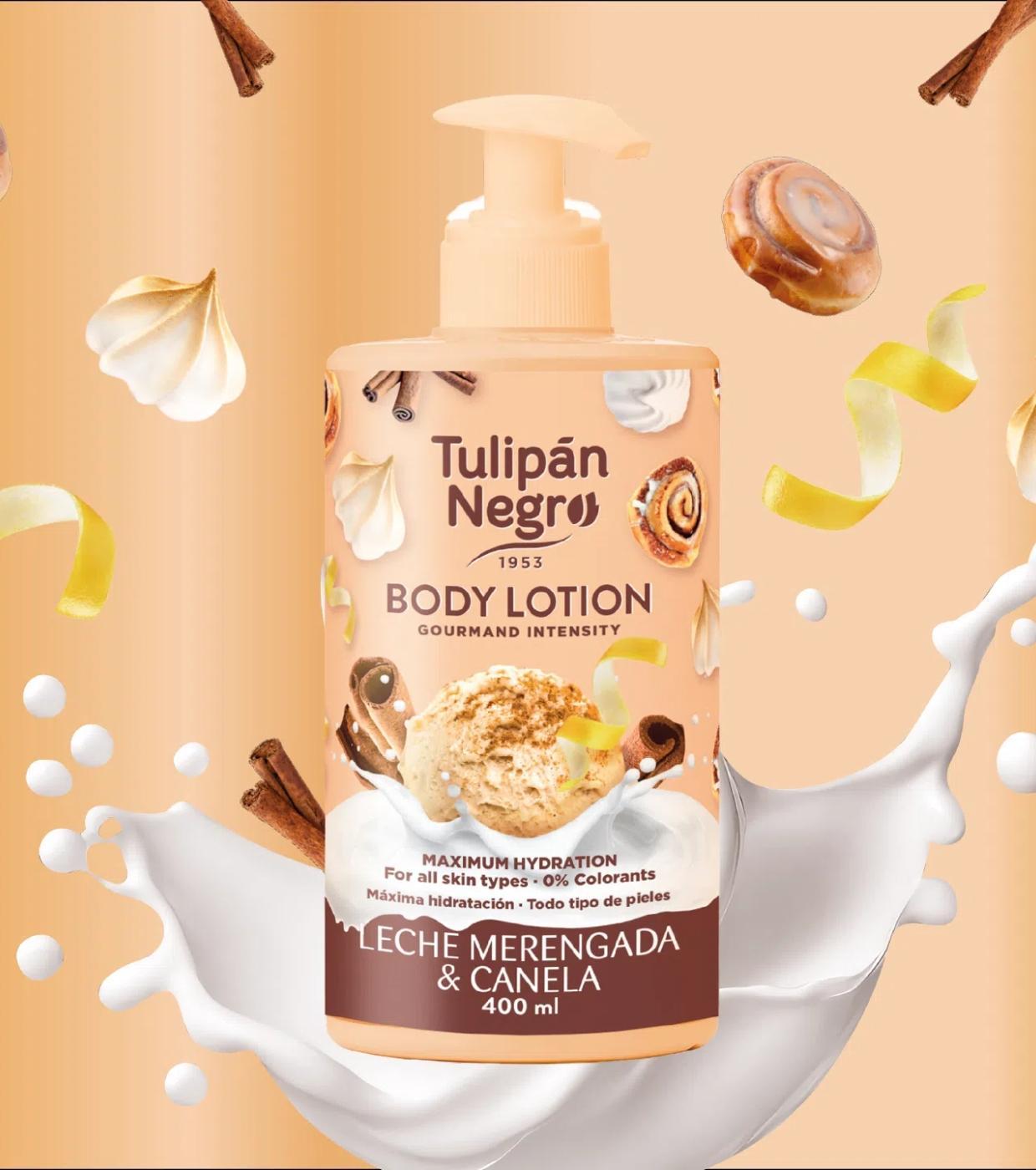 tulipan negro body lotion leche merengada & canela 400 ml - tulipan negro - foto 1