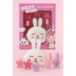 Kit coniglio 2 smalti , 3 lip gloss , pochette