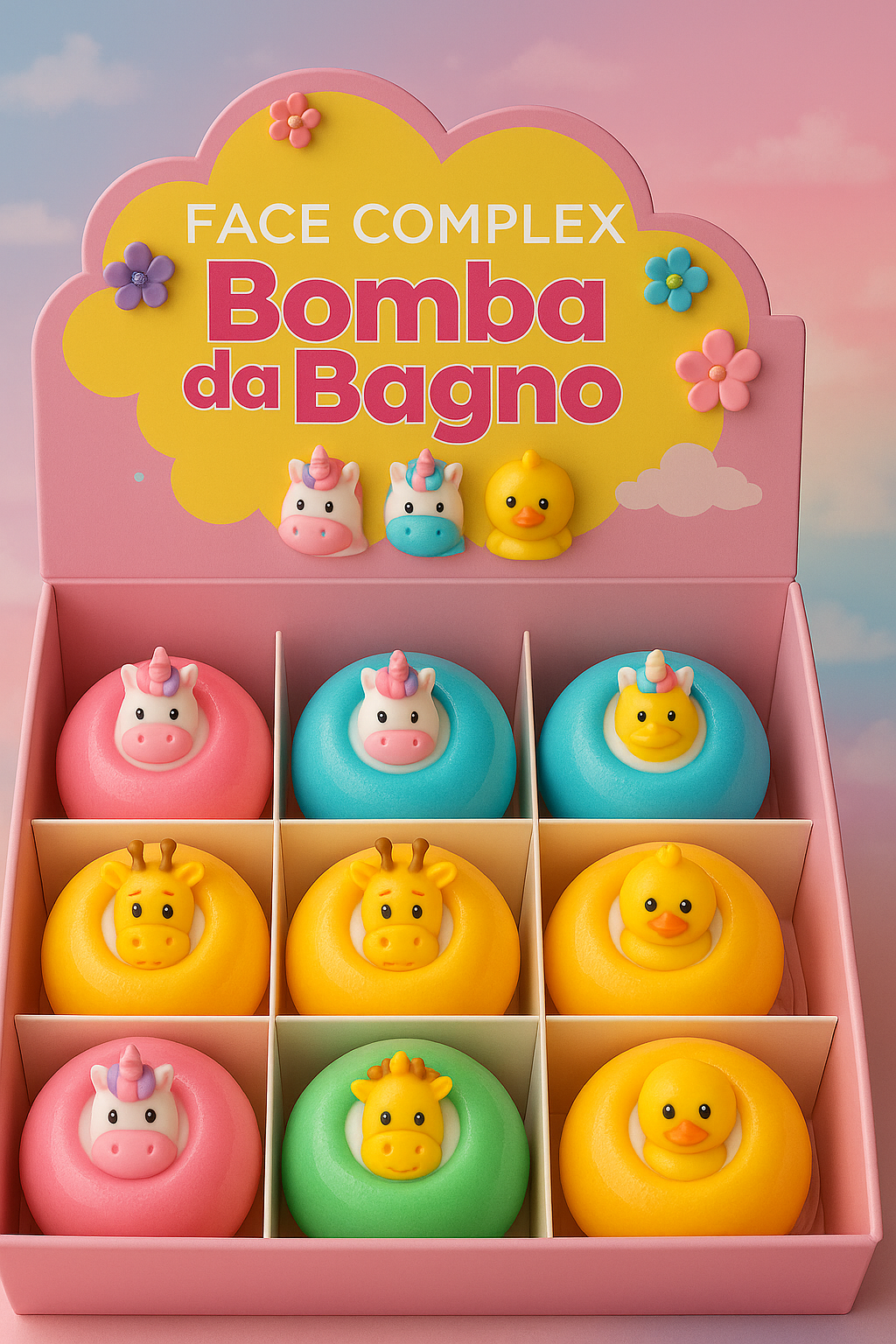 face complex bomba da bagno effervescenti con sorpresa all'interno animali fantastici - foto 1
