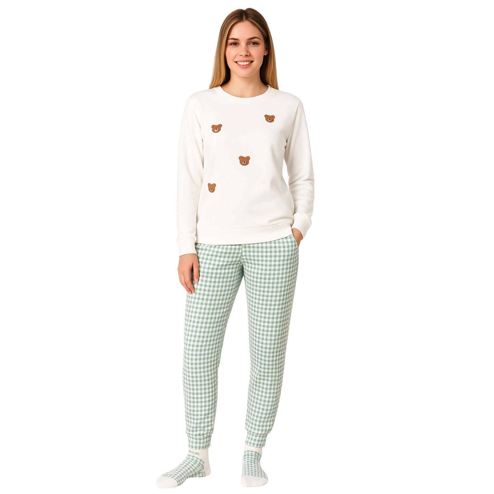  pigiama donna 100% caldo cotone e calzini abbinati - foto 2