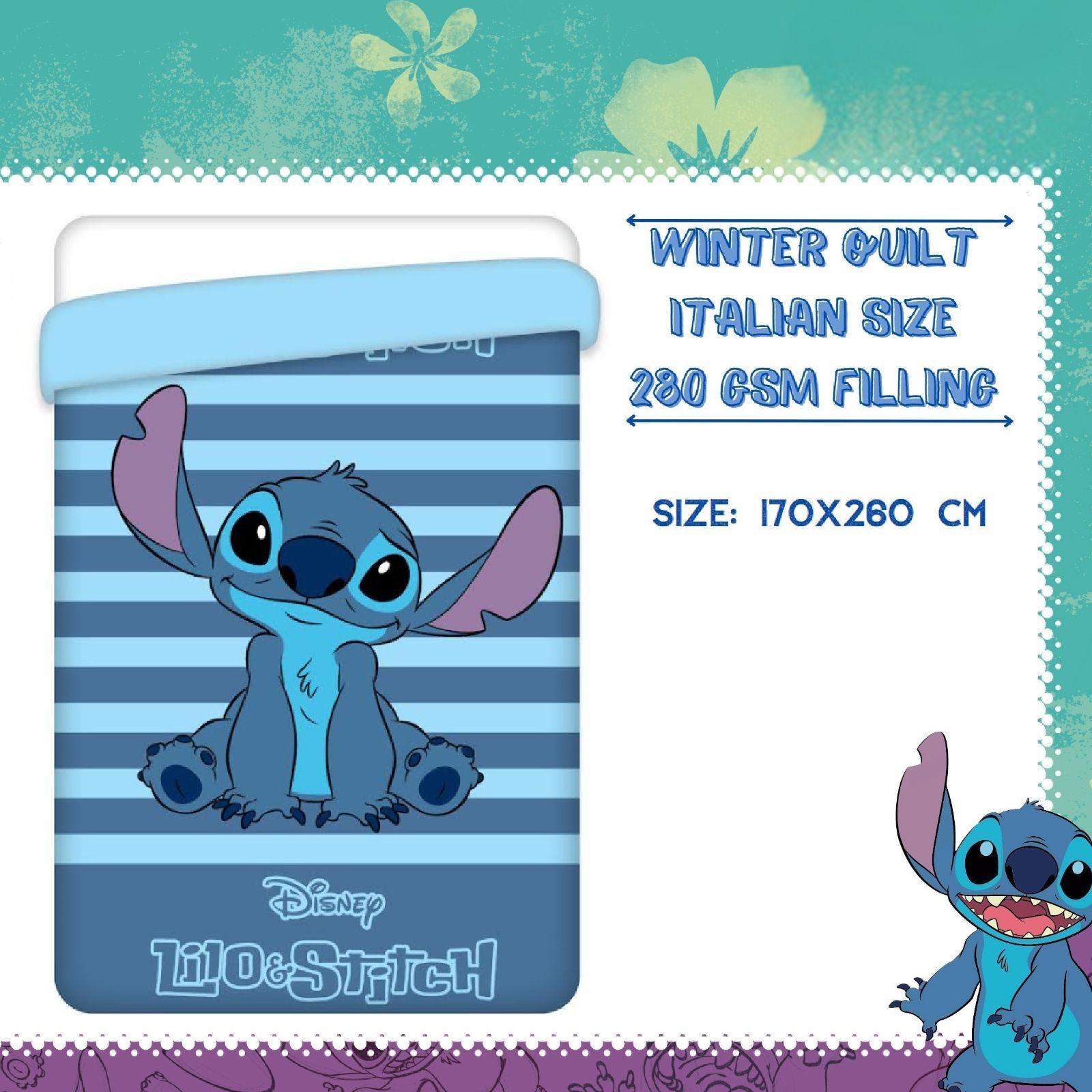 disney trapunta letto singolo disney stitch blu 170 x 260 cm - foto 1