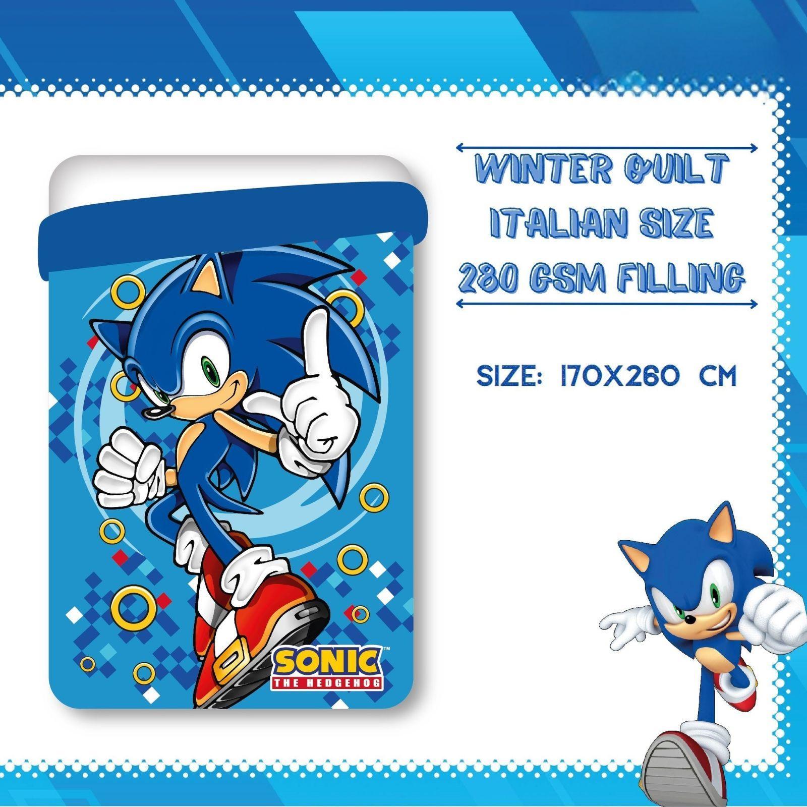 disney trapunta letto singolo disney sonic blu 170 x 260 cm - foto 1