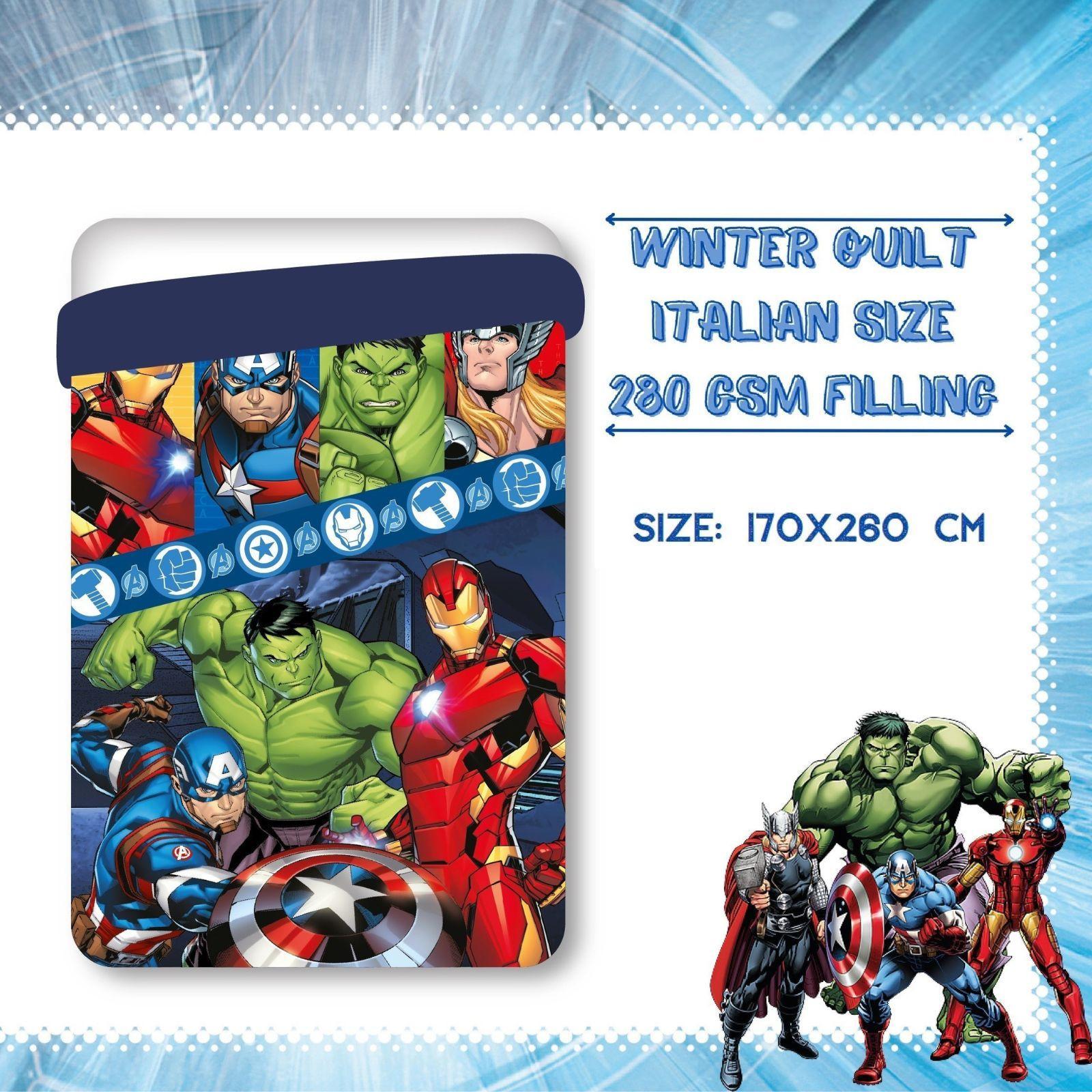 disney trapunta letto singolo disney avengers blu 170 x 260 cm - foto 1