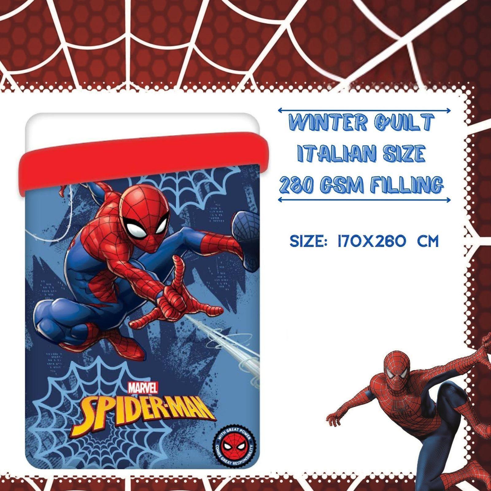 disney trapunta letto singolo disney spiderman blu 170 x 270 cm - foto 1