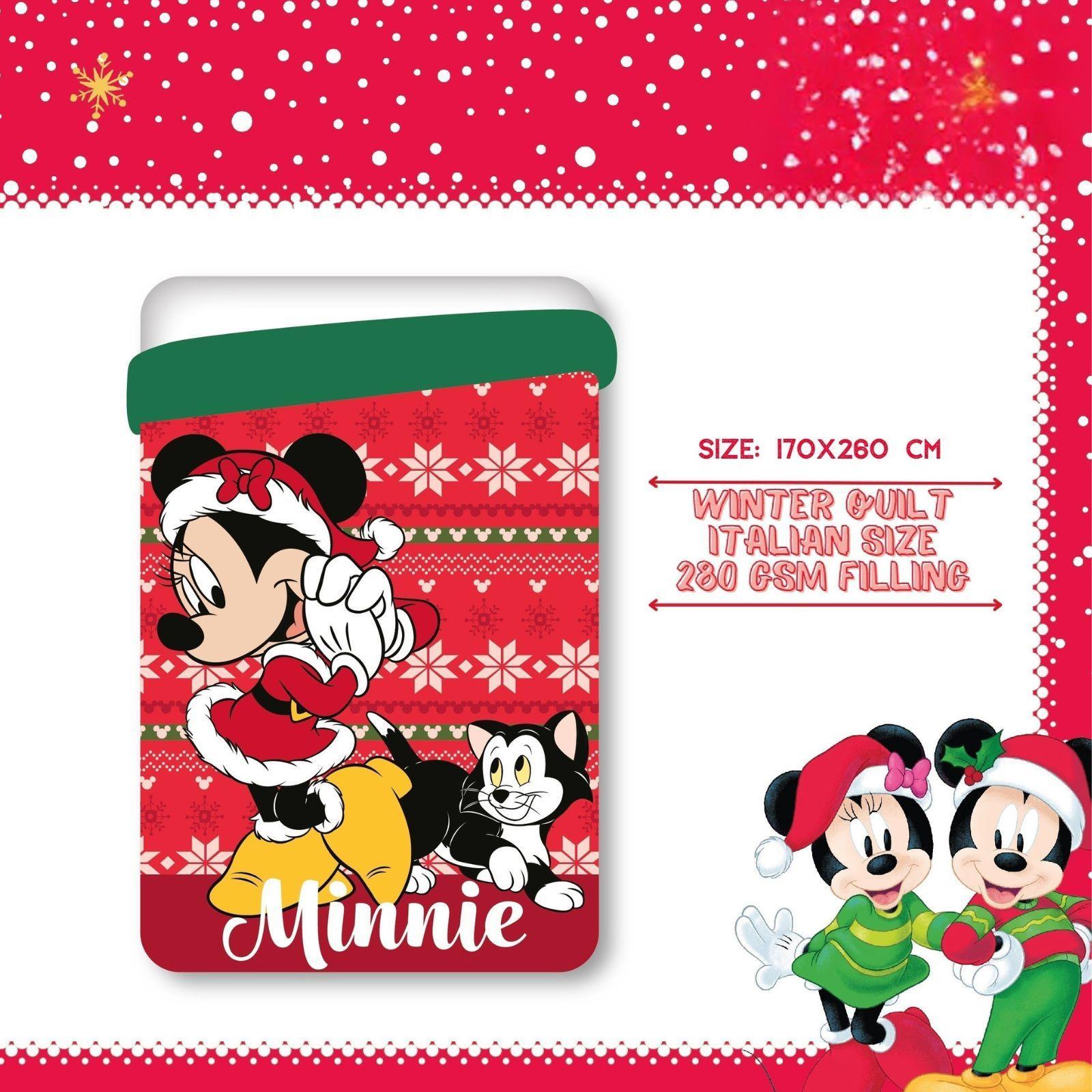 disney trapunta letto singolo disney minnie natale 170 x 260 cm - foto 1