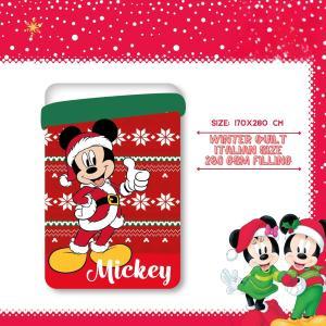 Trapunta letto singolo  topolino natale 170 x 260 cm