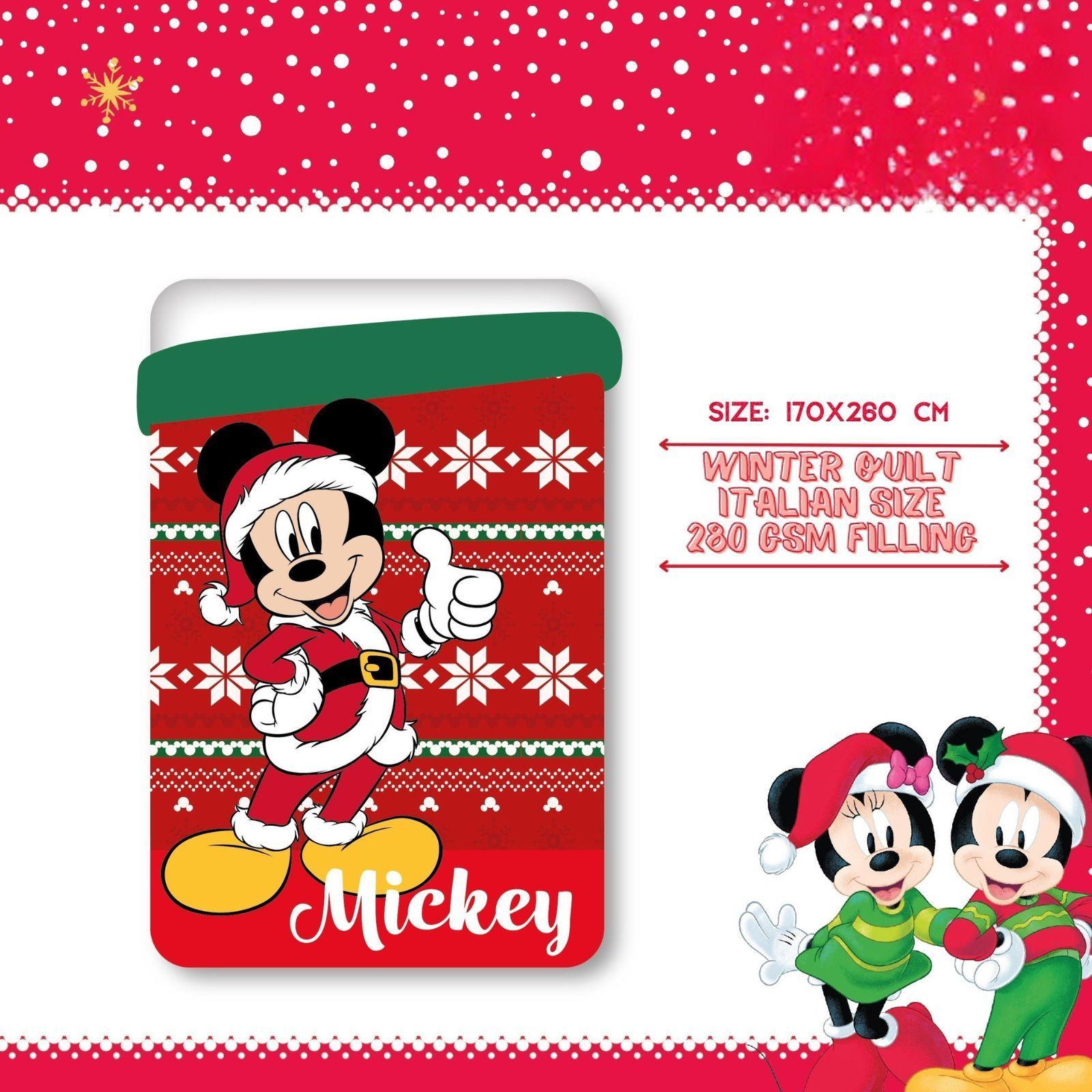 disney trapunta letto singolo disney topolino natale 170 x 260 cm - foto 1