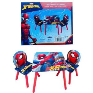 Set tavolo + sedie  spiderman blu