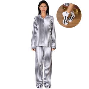 Pigiama donna 100% caldo cotone e calzini abbinati