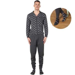 Pigiama uomo 100% caldo cotone e calzini abbinati