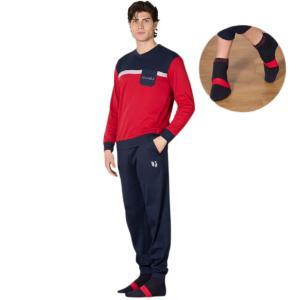 Pigiama uomo 100% caldo cotone e calzini abbinati