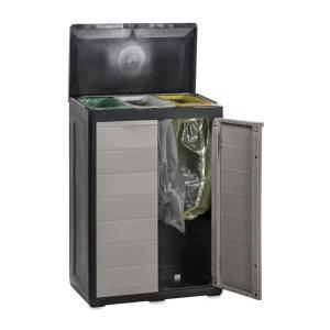 Mobile secchio per raccolta differenziata in plastica con 3 scomparti