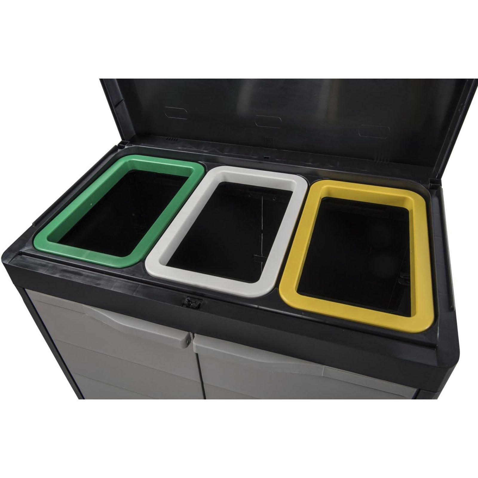  mobile secchio per raccolta differenziata in plastica con 3 scomparti - foto 4