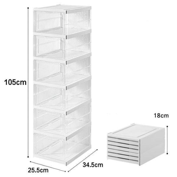  scarpiera a 6 ripiani richiudibile salvaspazio 105x25.5x34.5cm - foto 4