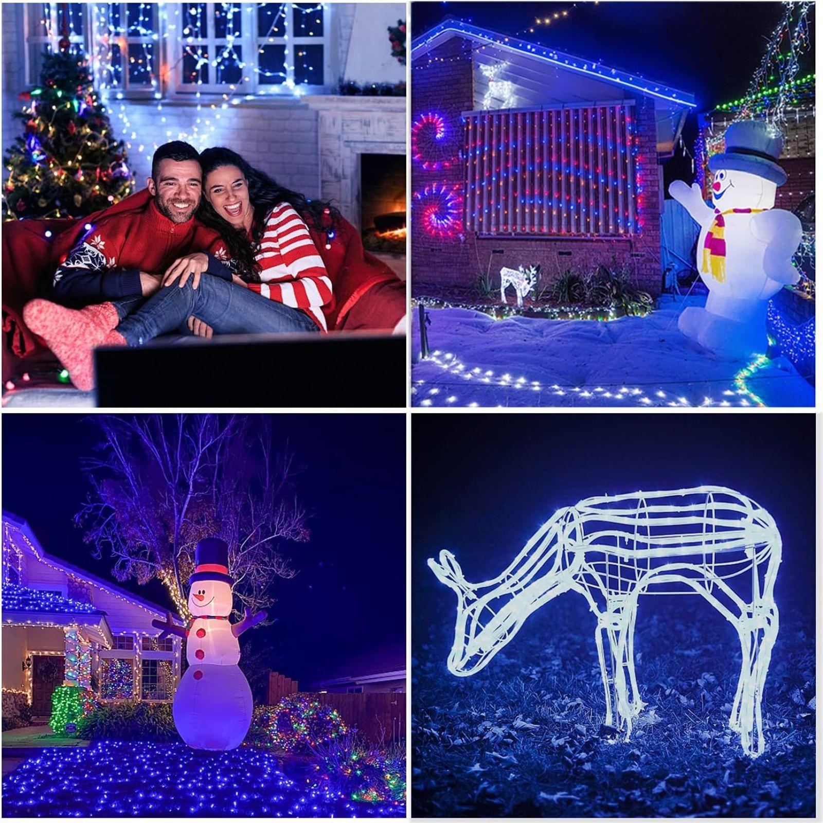 kasaviva tubo microled 190 luci bianco ghiaccio 10 mt a batterie per uso esterno - foto 2