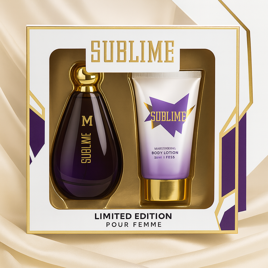 Set SUBLIME Limited Edition: flacone goccia porpora 50ml, tubo crema bianco porpora 50ml