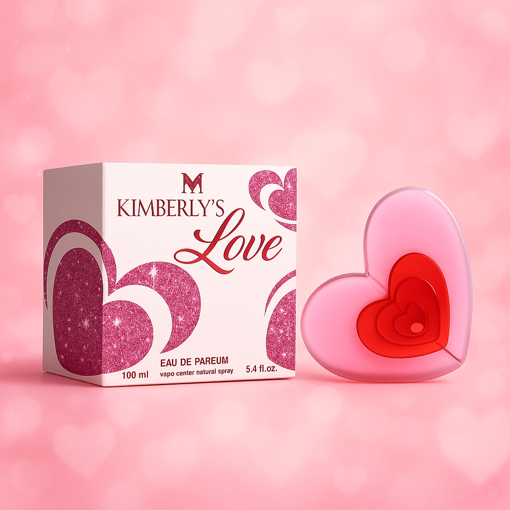 montage profumo montage kimberly's love donna eau de parfum 100ml - foto 1 Bottiglia di profumo Kimberly's Love in forma di cuore rosa con confezione