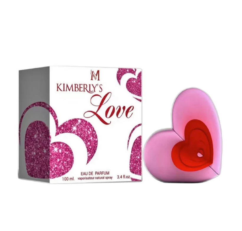 montage profumo montage kimberly's love donna eau de parfum 100ml - foto 2 Confezione e bottiglia di Profumo Kimberly's Love da altra angolazione