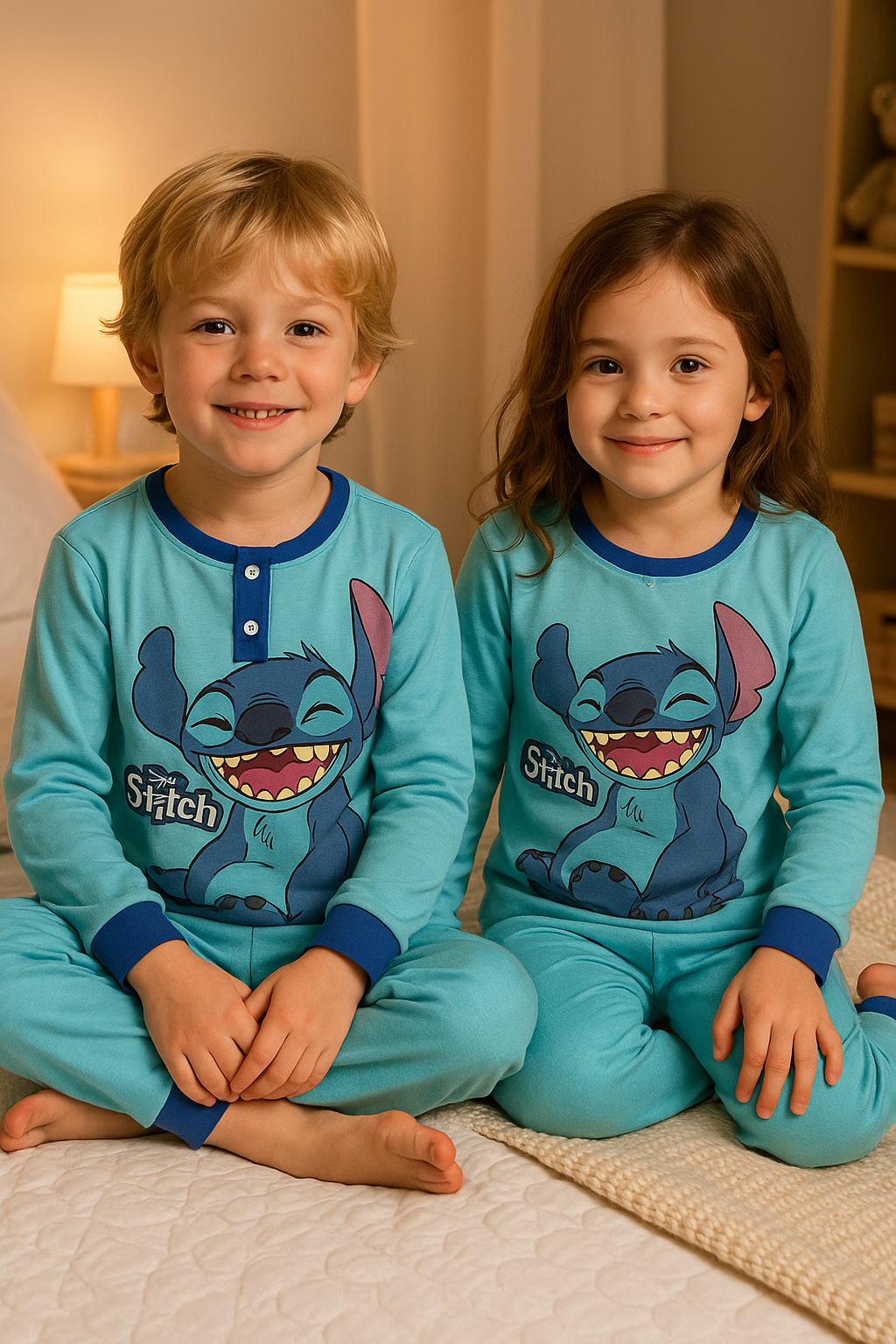 disney disney pigiama bimbo/bimba stitch blu - foto 1