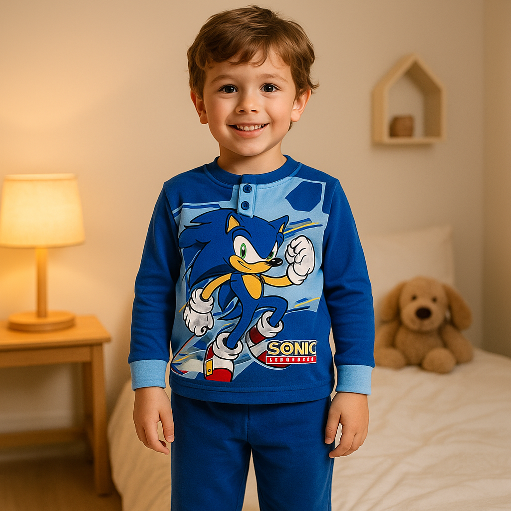 Pigiama Disney Sonic blu maniche lunghe bambino
