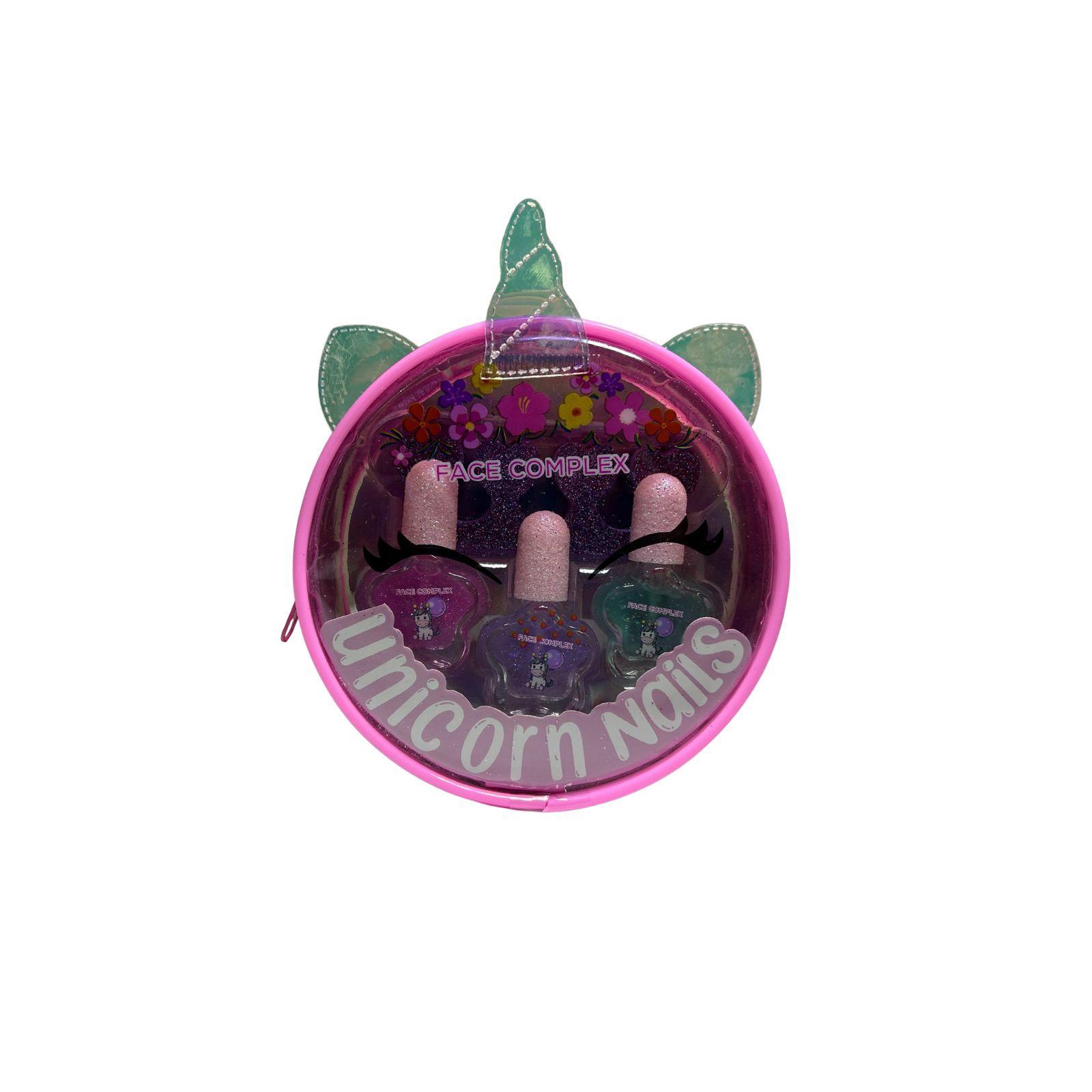 face complex kit unicorn nails: 3 smalti brillantinati, 2 separatori per dita - foto 1