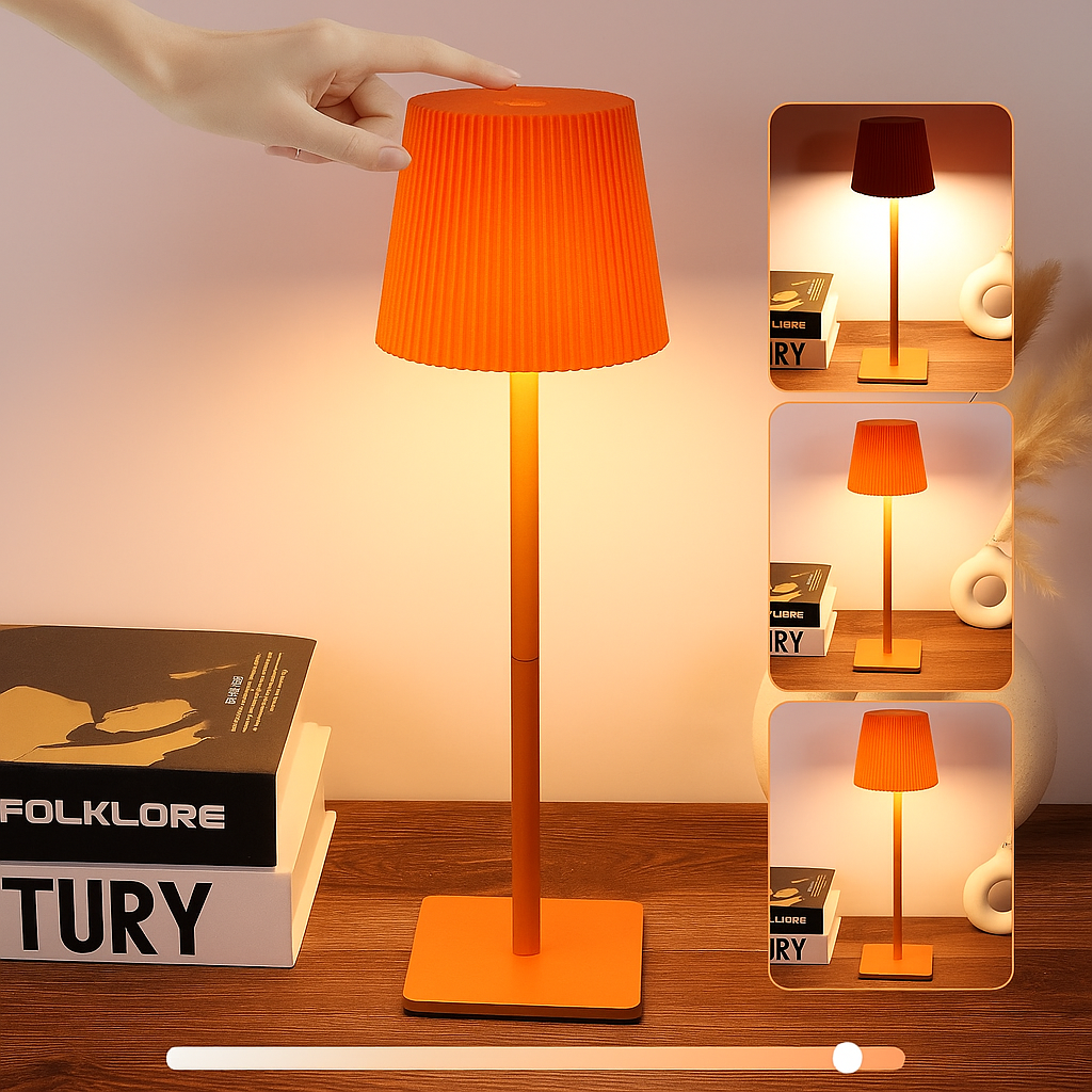  lampada touch a righe arancione ricaricabile - foto 1
