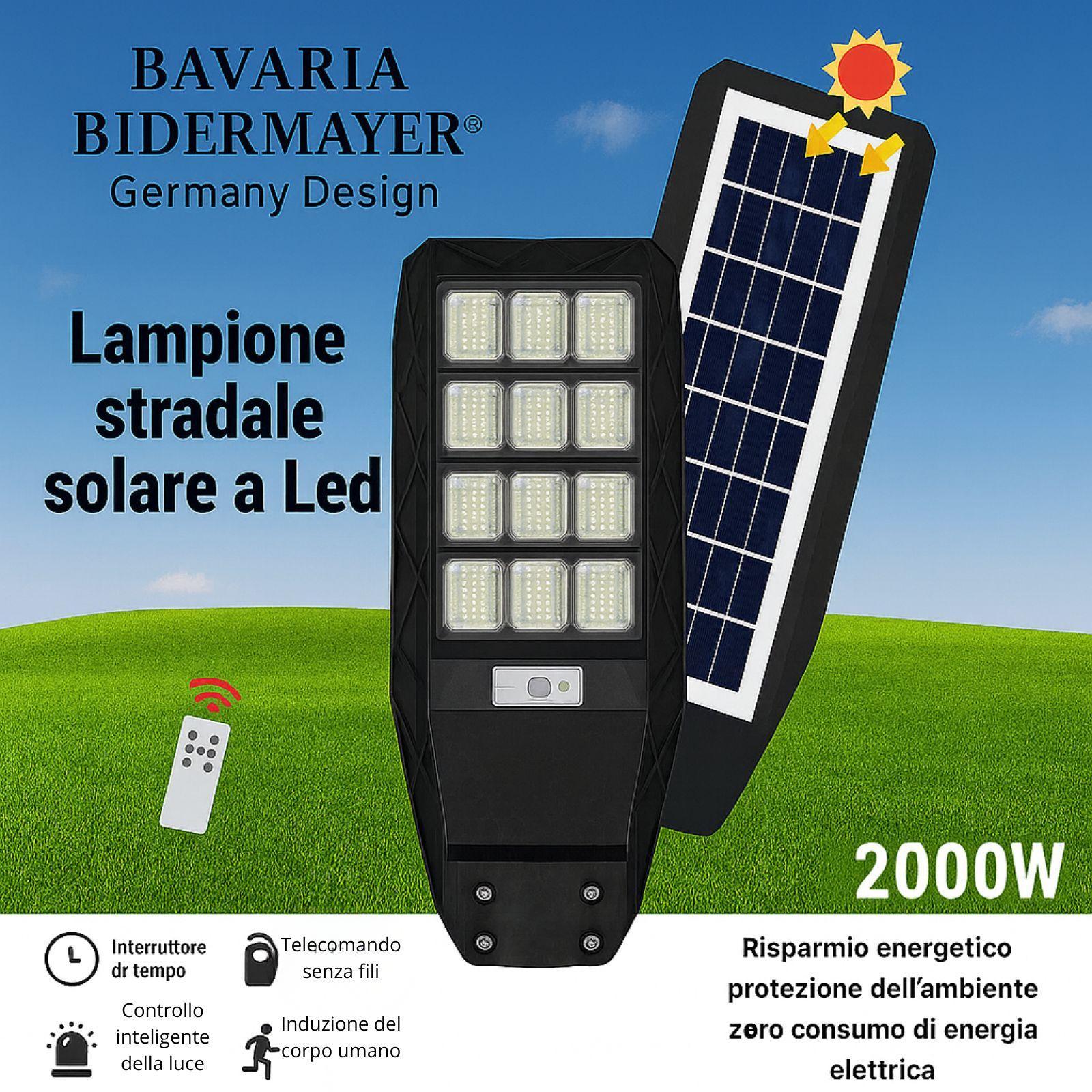 bavaria bidermayer lampione stradale solare a led 2000w - foto 2