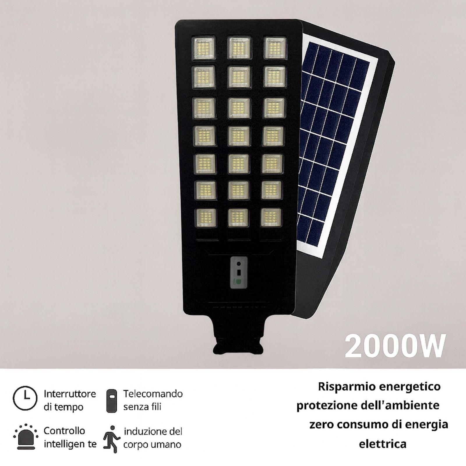 bavaria bidermayer lampione stradale solare a led 2000w - foto 2