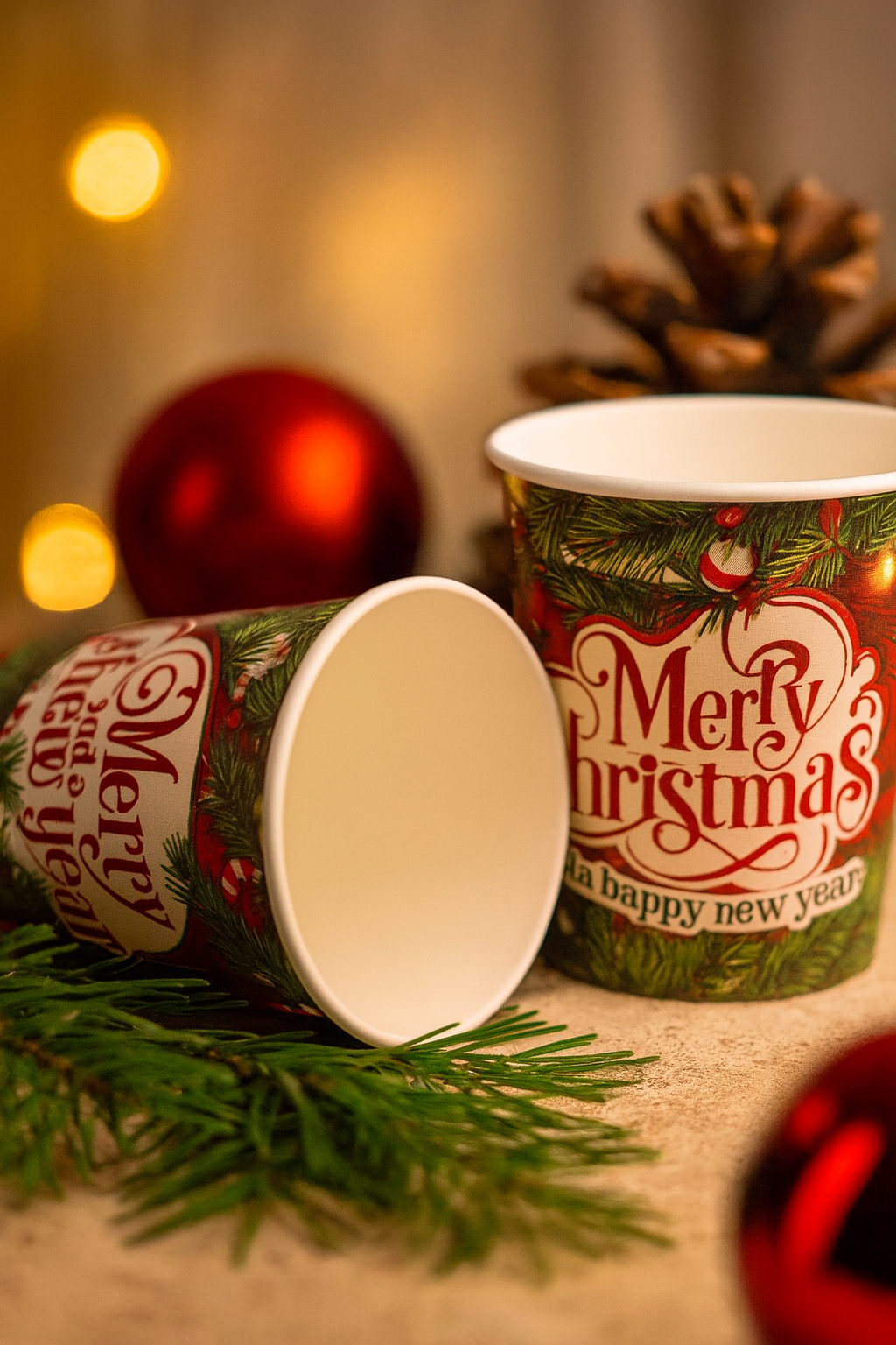 fatigati fatigati bicchieri di carta natale acqua 220cc ( fantasia spedita in base a giacenza) 50pz. - foto 1