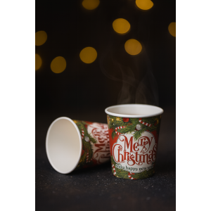 Bicchieri di carta natalizi da caffe' 75ml  ( fantasia spedita in base a giacenza)  50pz.