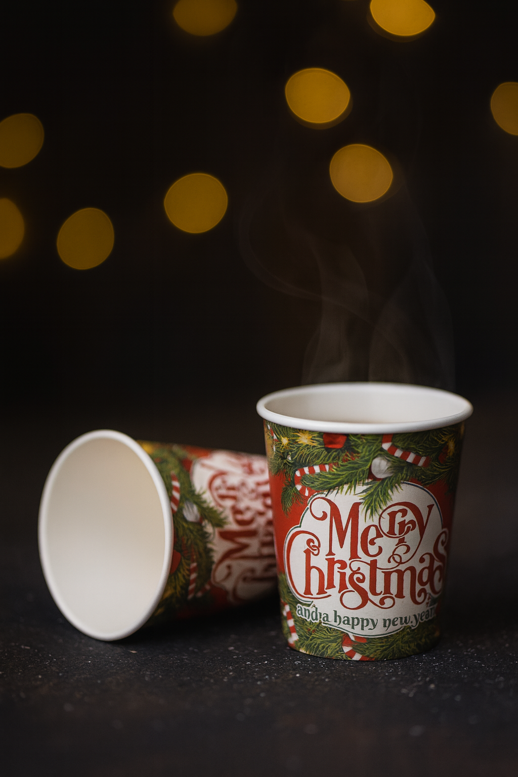 fatigati fatigati bicchieri di carta natalizi da caffe' 75ml  ( fantasia spedita in base a giacenza)  50pz. - foto 2