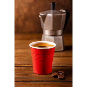 Bicchiere di plastica rosso da caffe' 80cc , 50pz.
