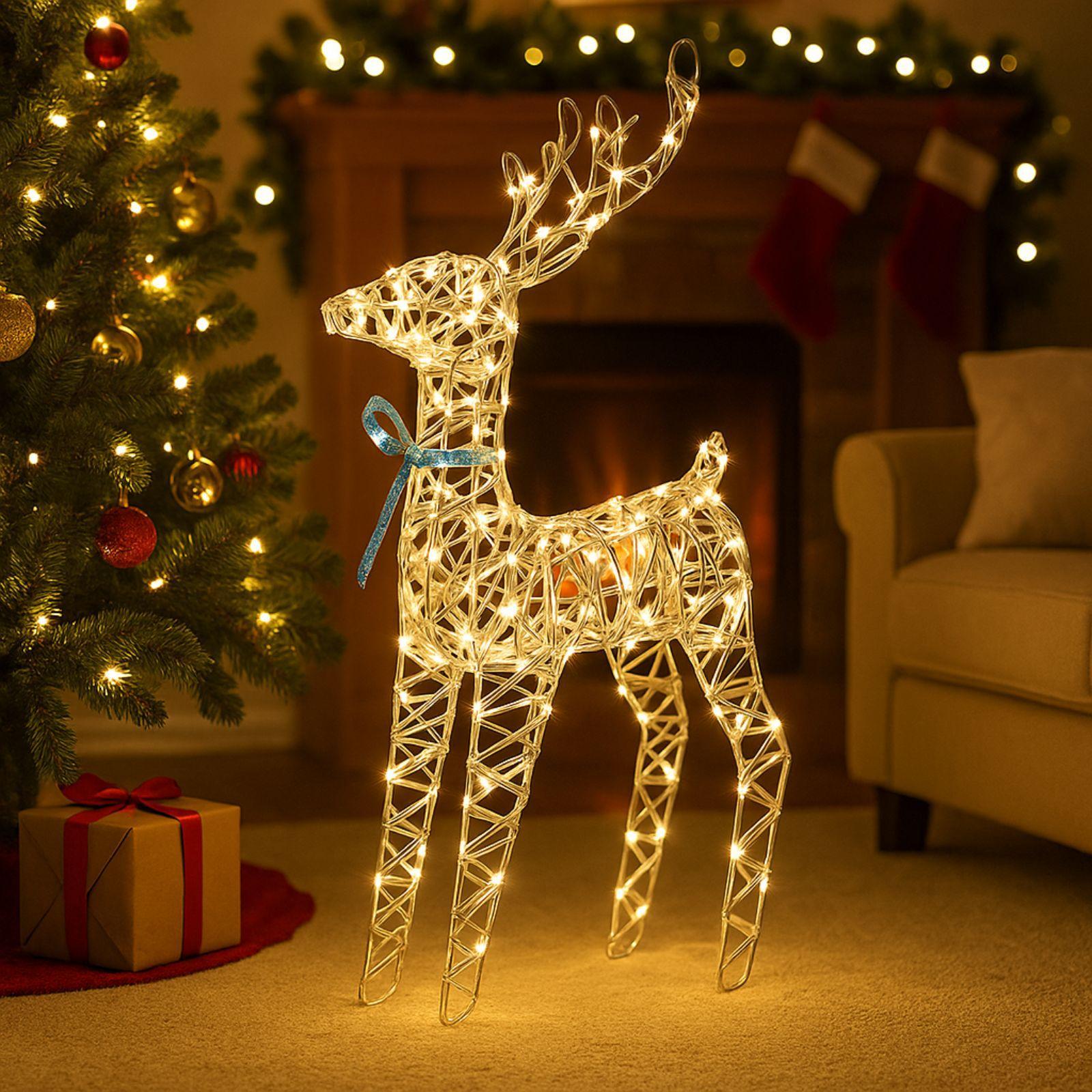  renna di natale oro con luci e musica 40 cm - foto 2