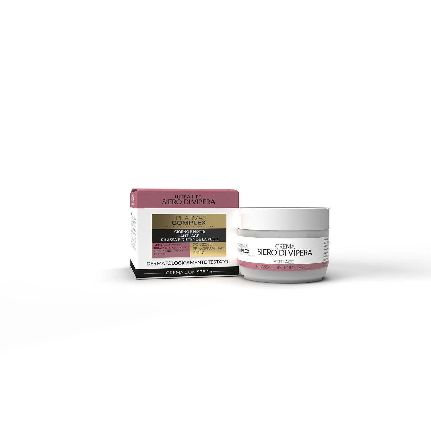 pharma complex pharma complex crema viso siero di vipera, 50 ml. - foto 1 Barattolo crema viso Siero di Vipera 50ml Pharma Complex con confezione