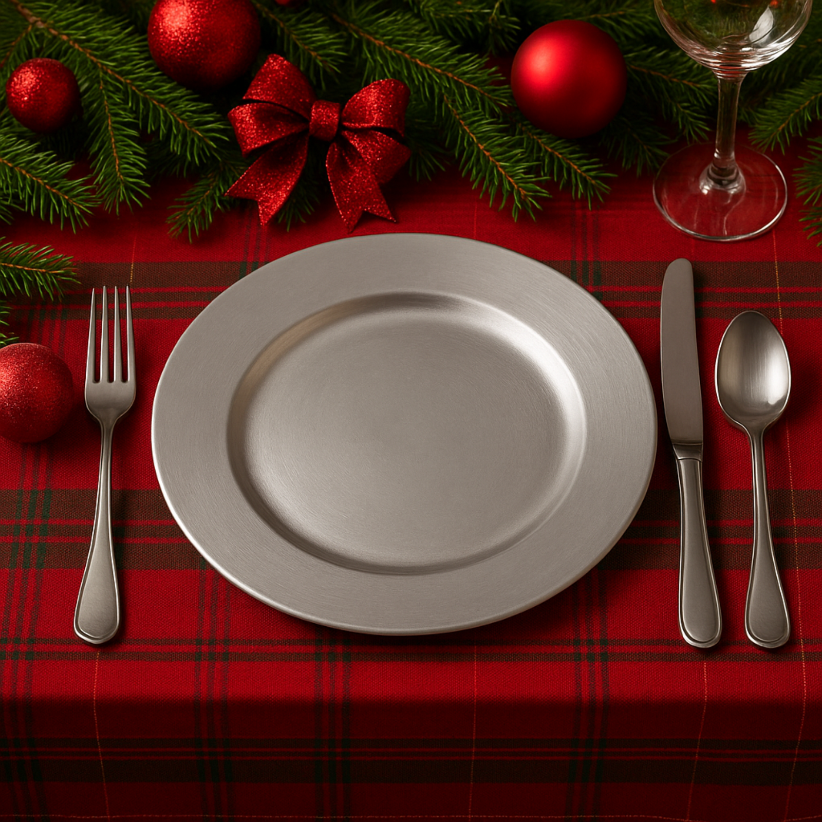 kasaviva sottopiatto argento natalizio in plastica rigida tondo 33 cm - foto 1