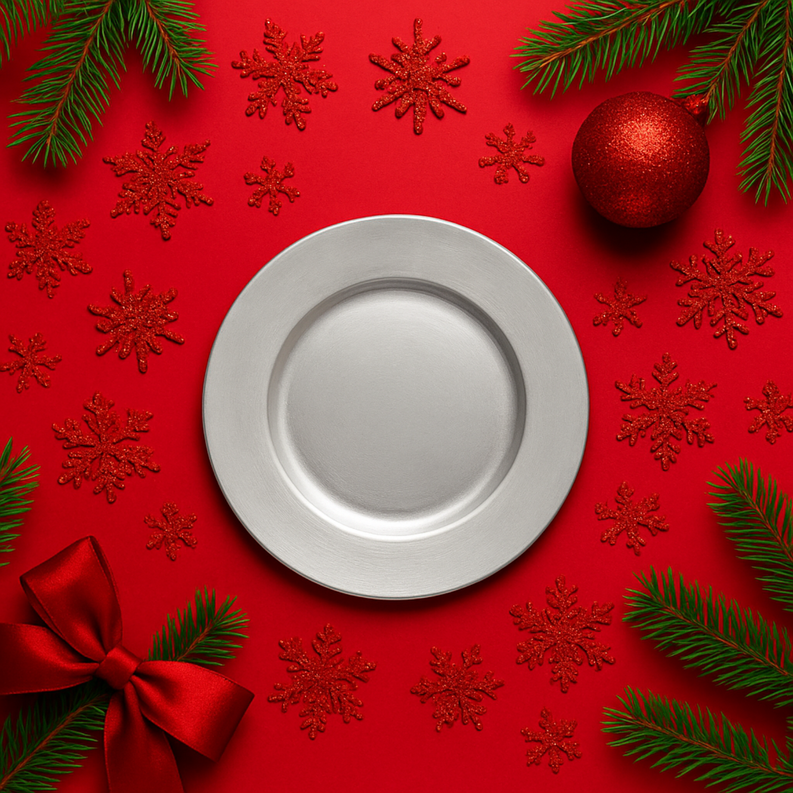 kasaviva sottopiatto argento natalizio in plastica rigida tondo 33 cm - foto 2