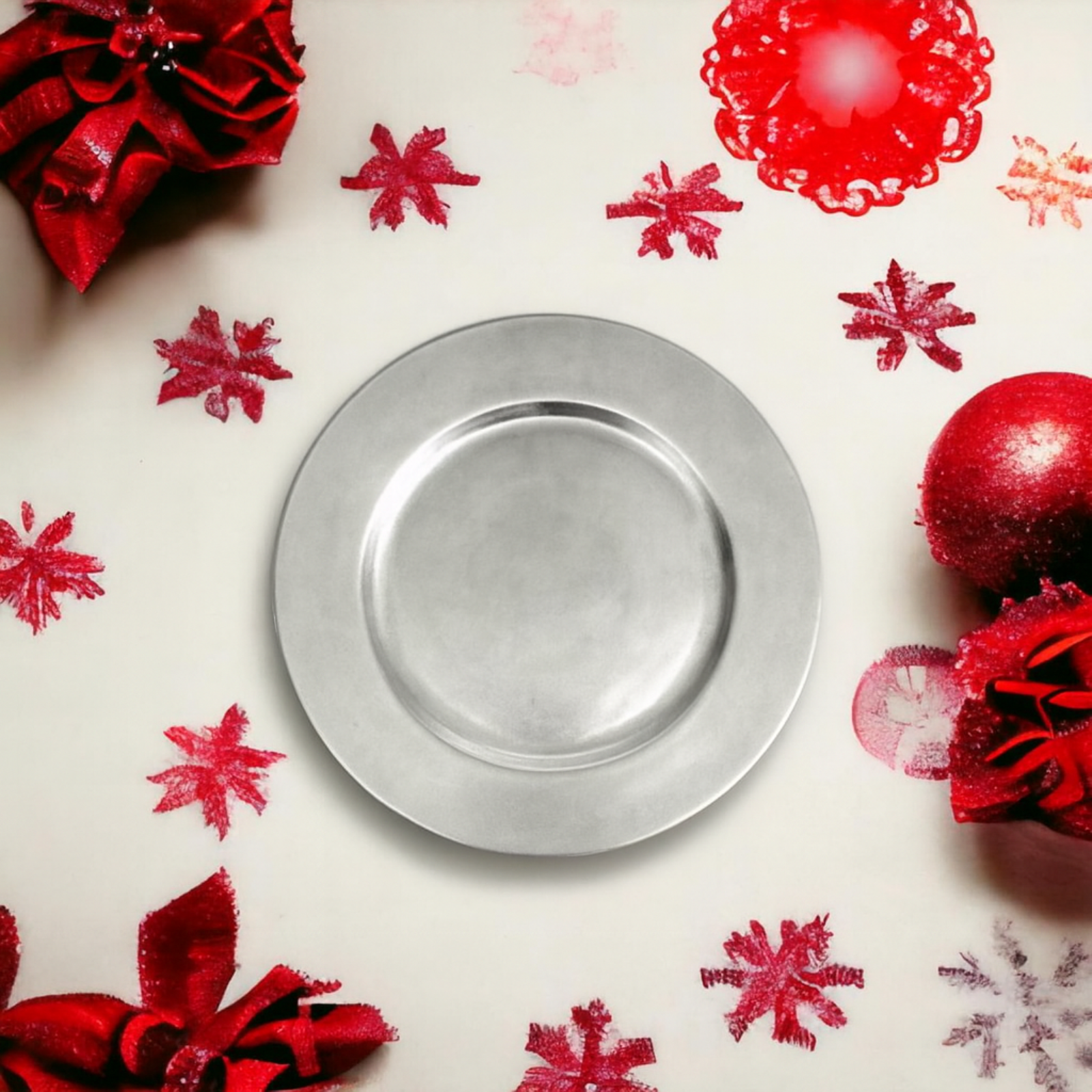 kasaviva sottopiatto argento natalizio in plastica rigida tondo 33 cm - foto 3