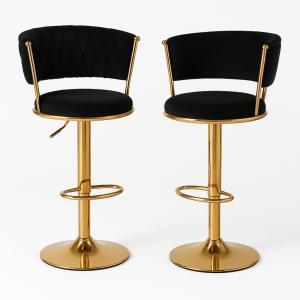 Coppia di sgabelli in velluto nero