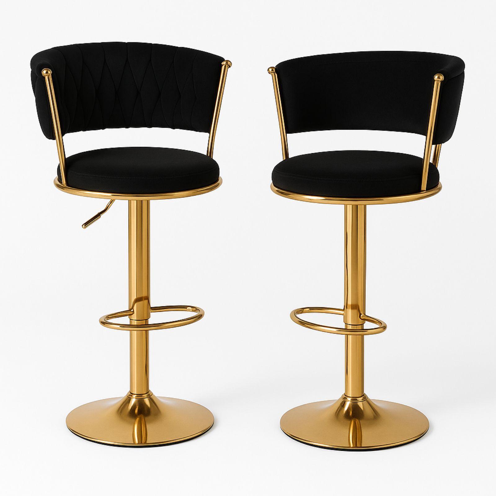  coppia di sgabelli in velluto nero - foto 1