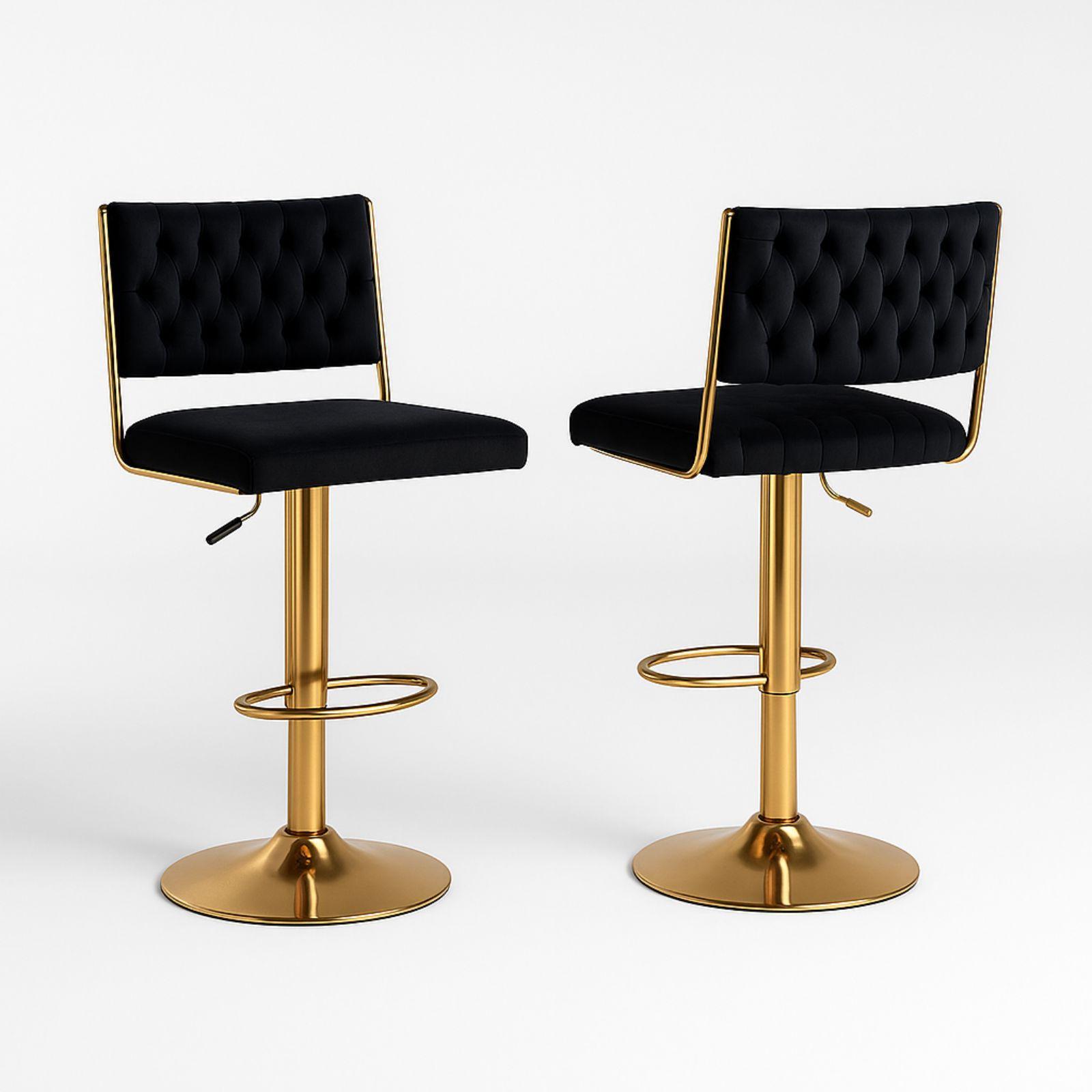  coppia di sgabelli in velluto  nero - foto 1