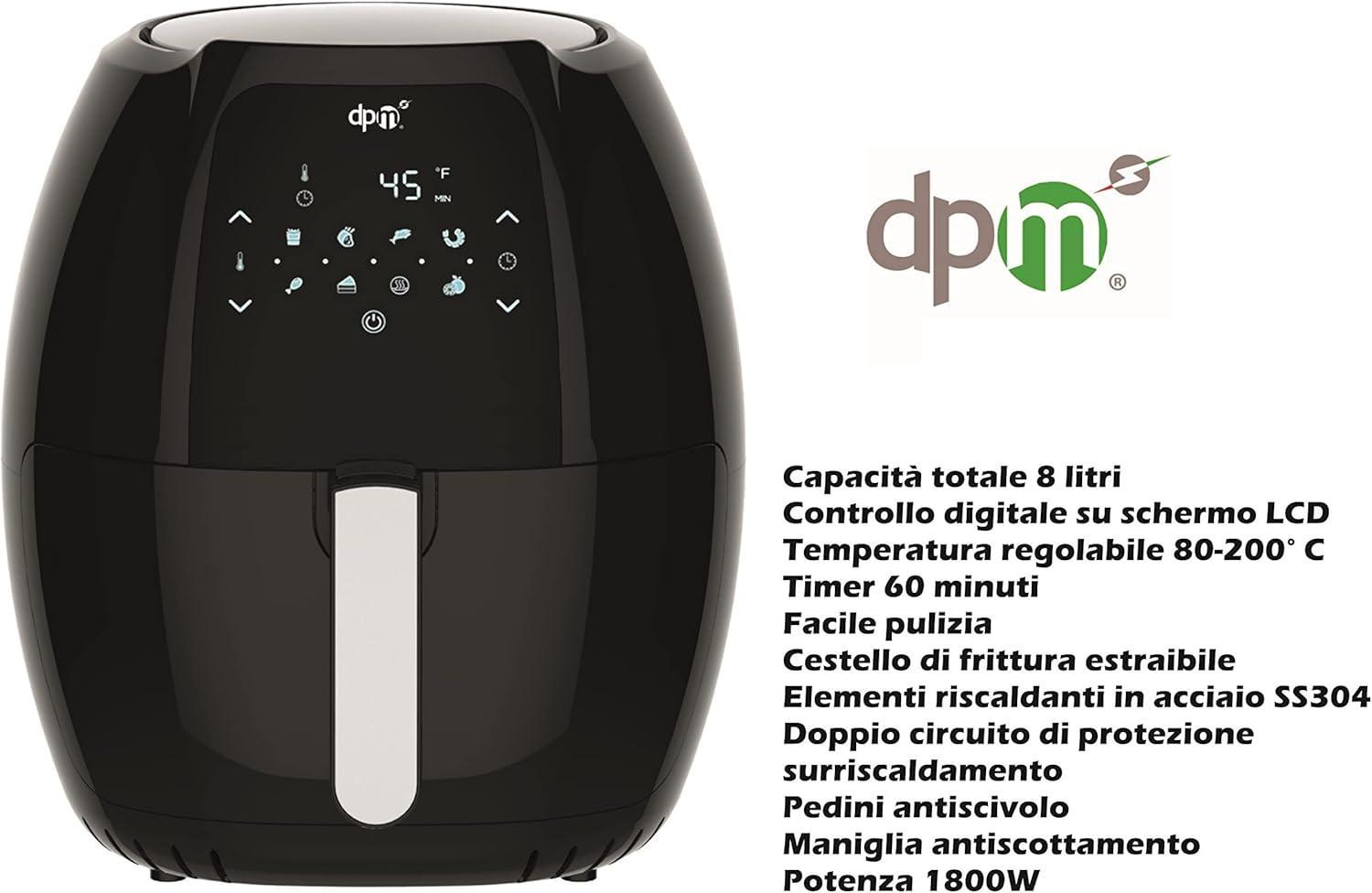 dpm friggitrice ad aria 8l. dpm digitale - foto 3