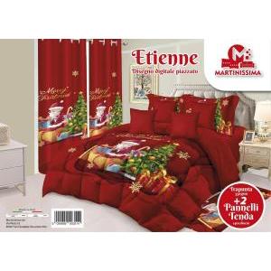 Set trapunta matrimoniale + 2 pannelli tende